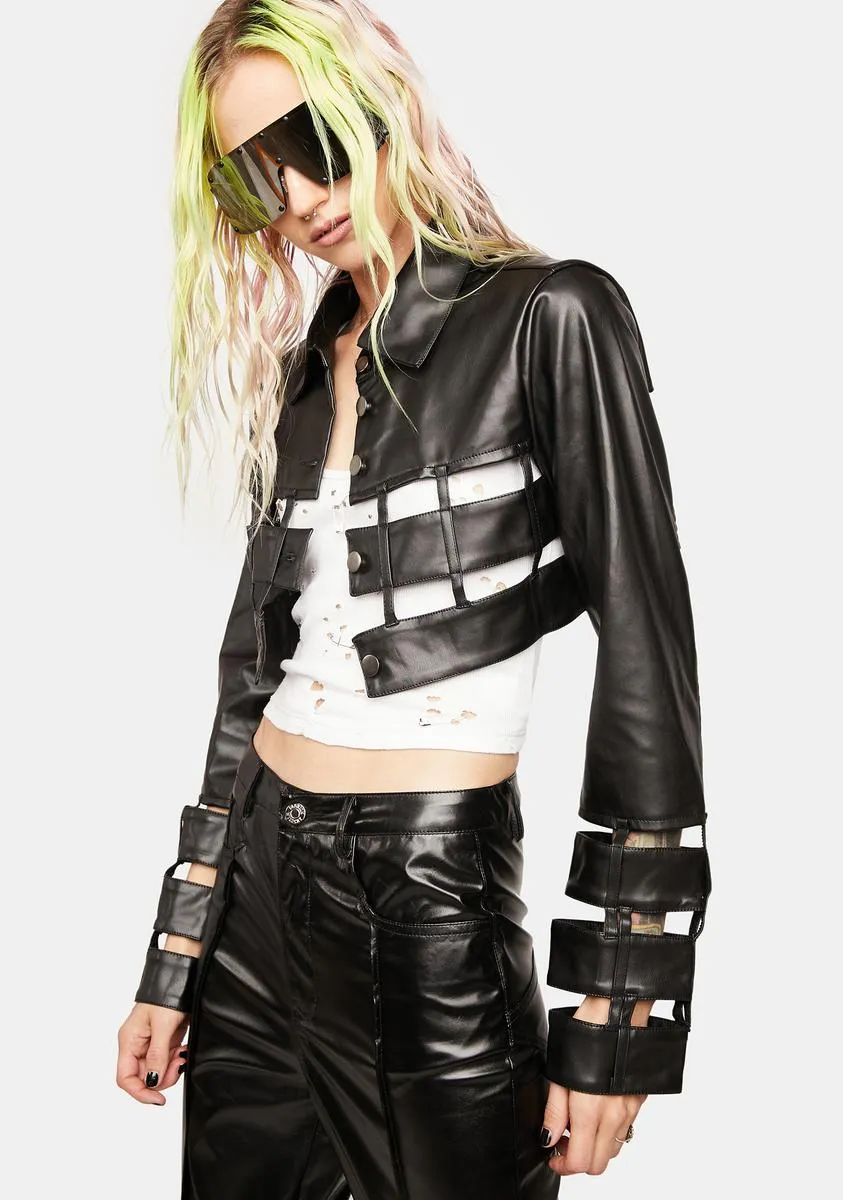 Midnight Star Element Cut-Out Crop Jacket sold by Dolls Kill product image thumbnail 2