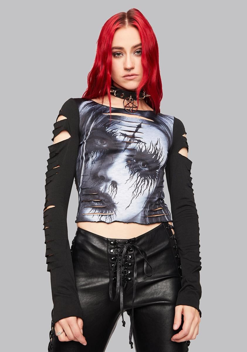 Evil Summoning Distressed Tee sold by Dolls Kill