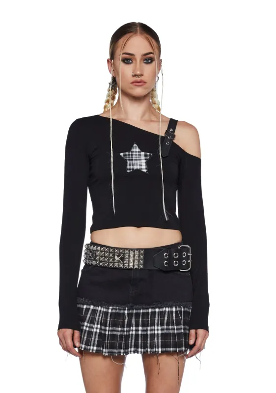 Rebel Dazzler Long Sleeve Top sold by Dolls Kill