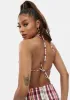 Plaid Pain Proof Halter Crop Top sold by Dolls Kill
