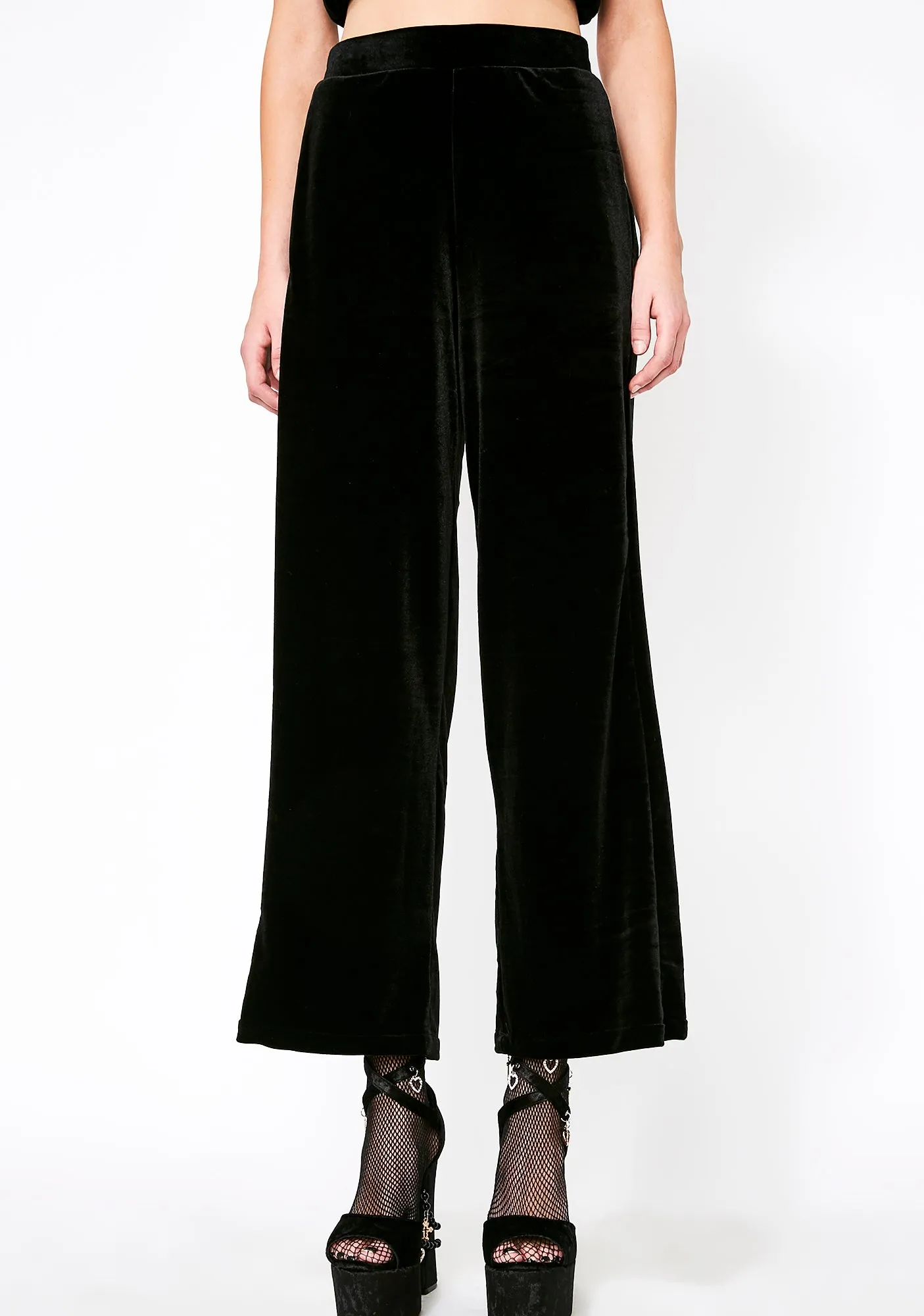 Onyx Blessings On Blessings Velvet Pants sold by Dolls Kill