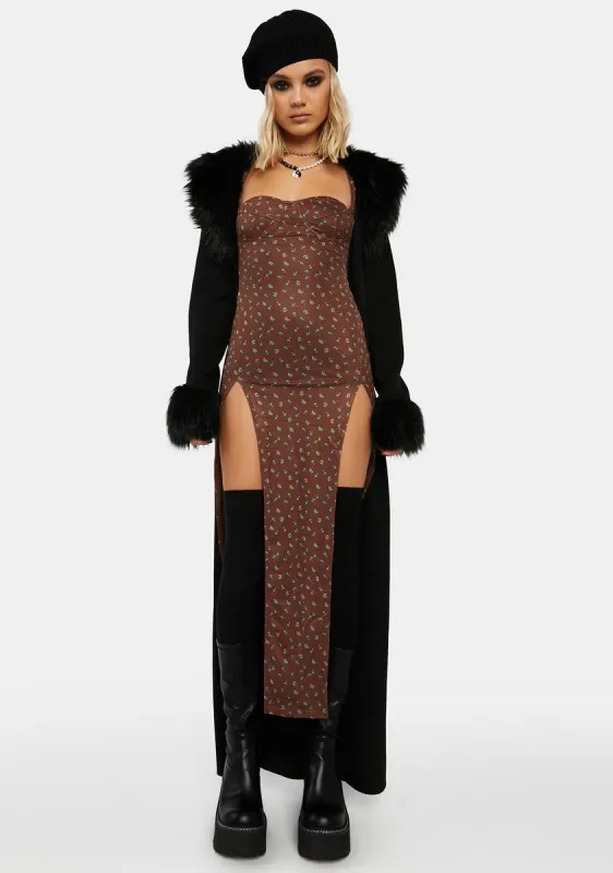 Chocolate Appease Me Maxi Dress sold by Dolls Kill