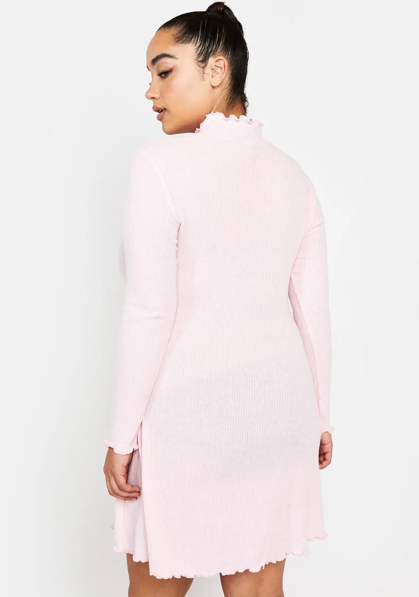 Plus Blush Ready To Impress Mock Neck Mini Dress sold by Dolls Kill product image thumbnail 4