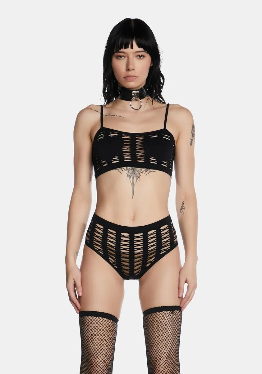 Mesh With My Heart Lingerie Set sold by Dolls Kill
