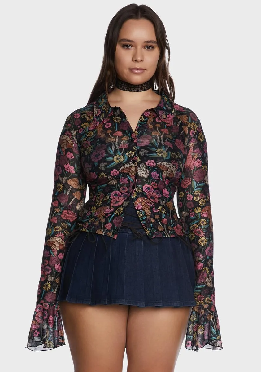 Plus Daydreamer Floral Sheer Blouse sold by Dolls Kill product image thumbnail 3