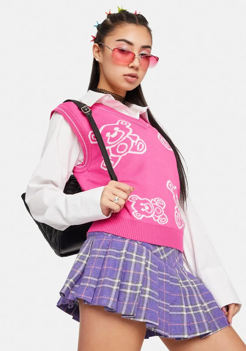 Fuchsia Hug Me Sweater Vest sold by Dolls Kill product image thumbnail 2