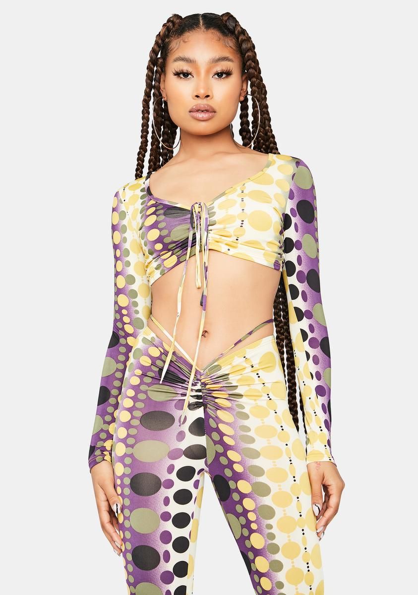 Jam Baddies Allowed Mesh Tie Dye Pant Set sold by Dolls Kill