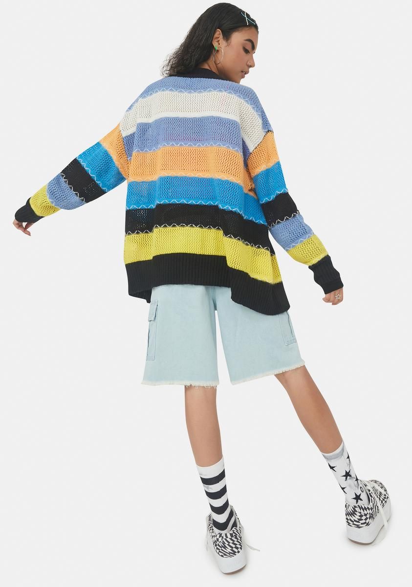 Seize The Day Striped Cardigan sold by Dolls Kill product image thumbnail 4