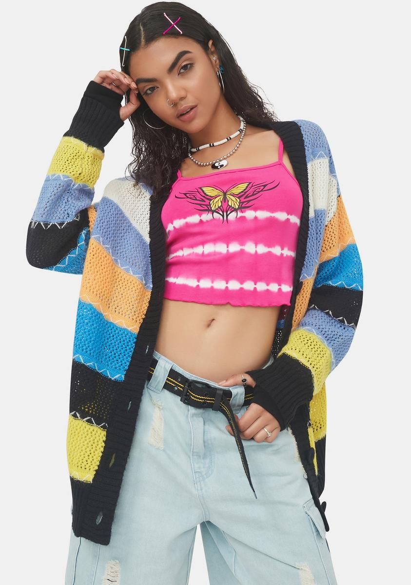 Seize The Day Striped Cardigan sold by Dolls Kill