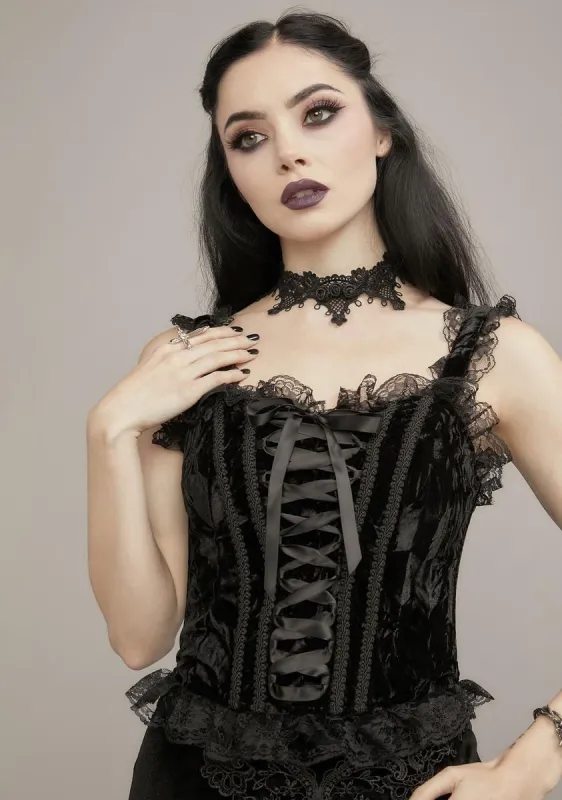 Wicked Killer In Me Velvet Bustier sold by Dolls Kill