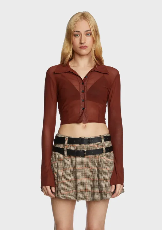 Cozy Secrets Crop Top - Red sold by Dolls Kill