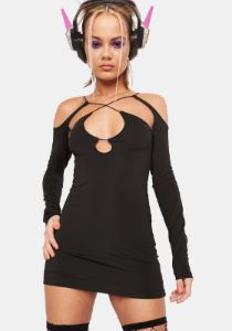 Midnight Retro Boomin' Cut-Out Mini Dress sold by Dolls Kill