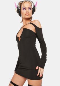 Midnight Retro Boomin' Cut-Out Mini Dress sold by Dolls Kill