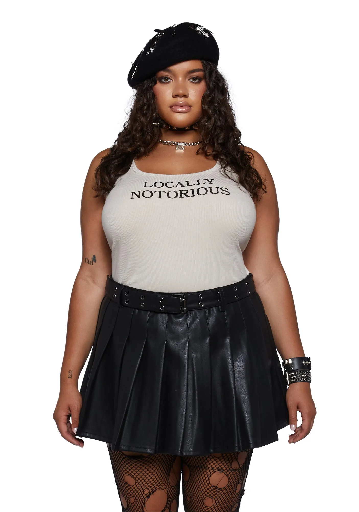 Plus On The Rise Cropped Tank sold by Dolls Kill