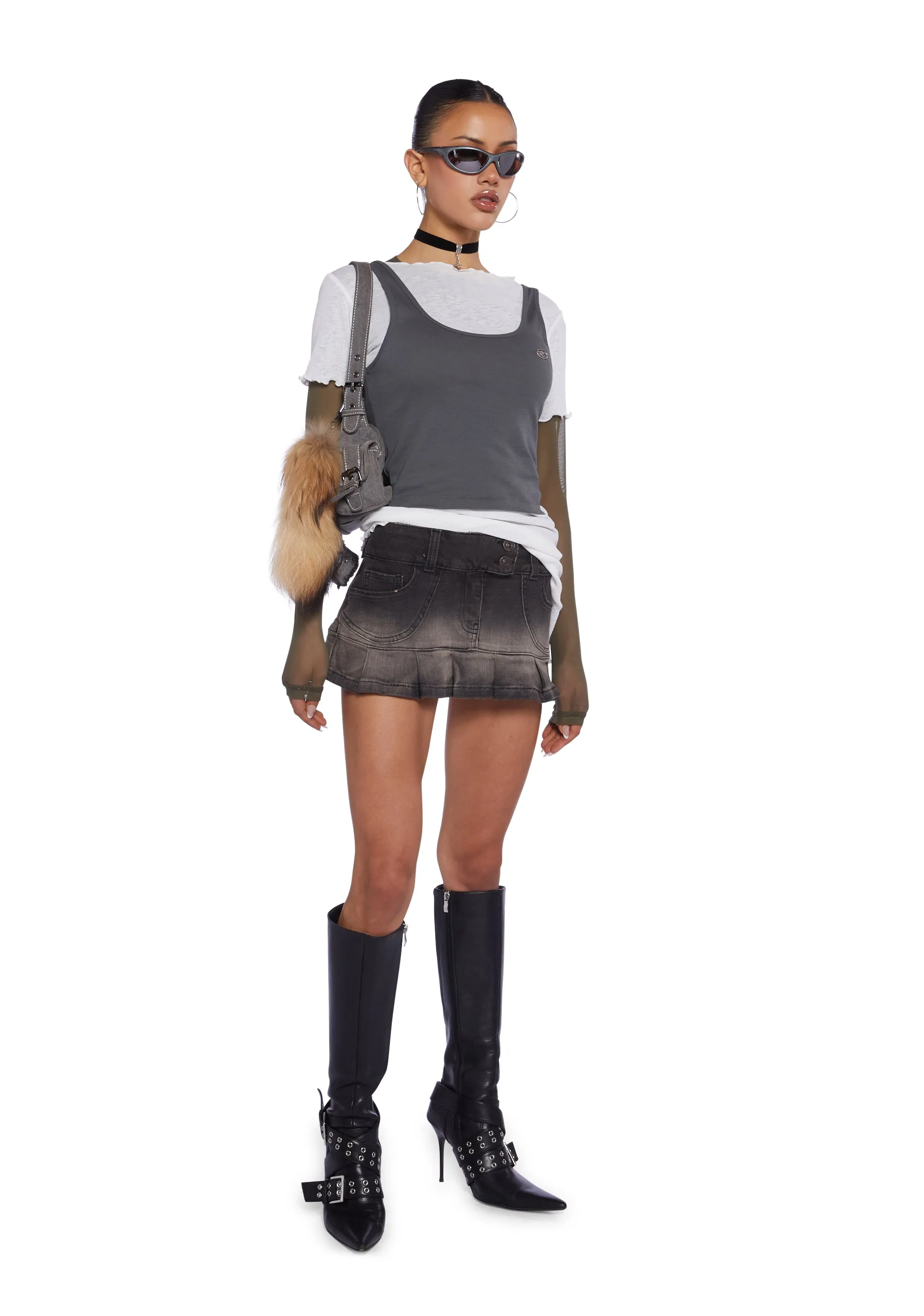 Faded Denim Kilt sold by Dolls Kill product image thumbnail 4