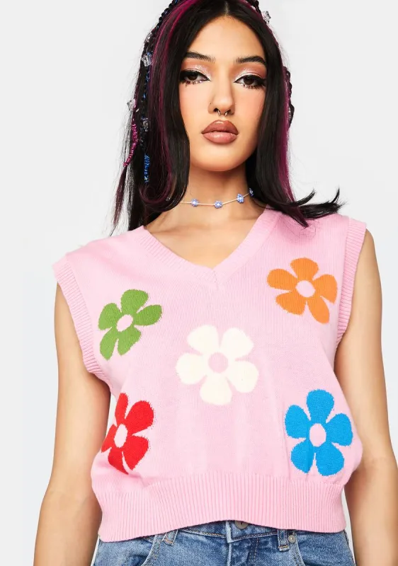 Floral Intarsia Vest made by Glamorous