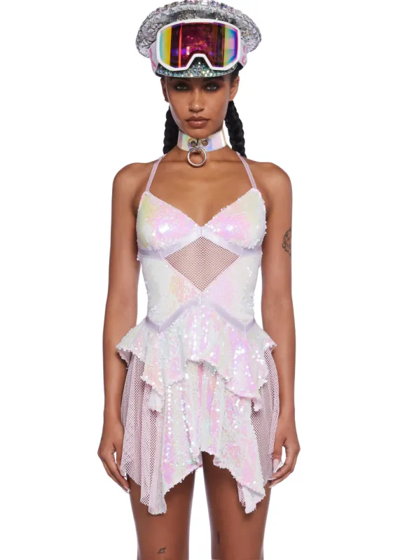 Fantastical Firefly Mini Dress - Iridescent sold by Dolls Kill