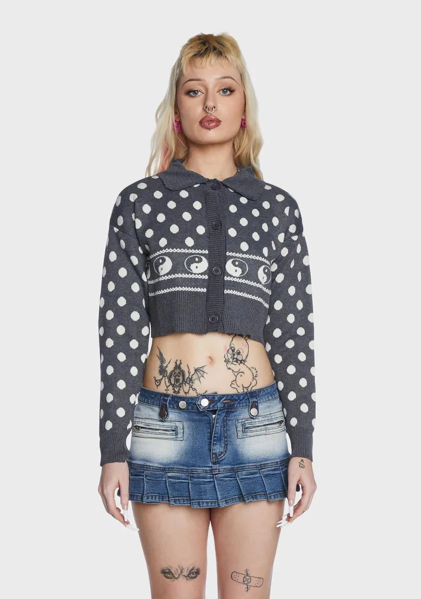 Polka Dot Yin Yang Cardigan sold by Dolls Kill