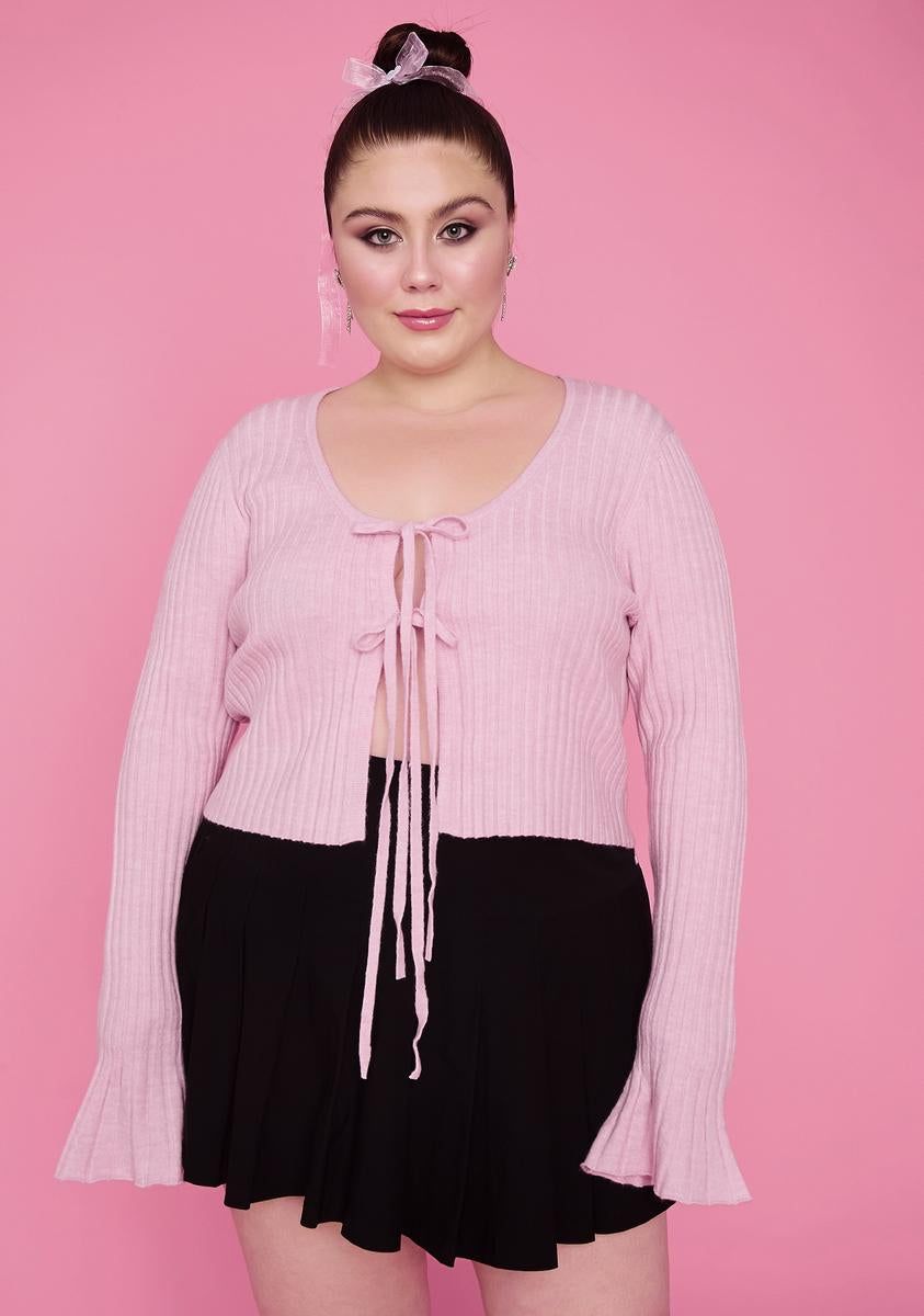 She's Heating Up Tie Front Cardigan sold by Dolls Kill