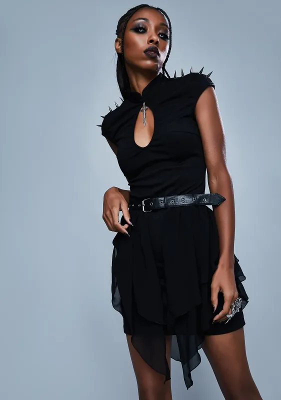 Warrior Spirit Spiked Mini Dress sold by Dolls Kill