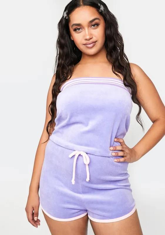 Plus Lavender Not Regular Sleeveless Romper sold by Dolls Kill