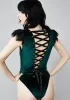 Stained Glass Heart Lace-Up Bodysuit sold by Dolls Kill