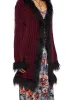 Furry Foe Long Cardigan-Burgundy sold by Dolls Kill