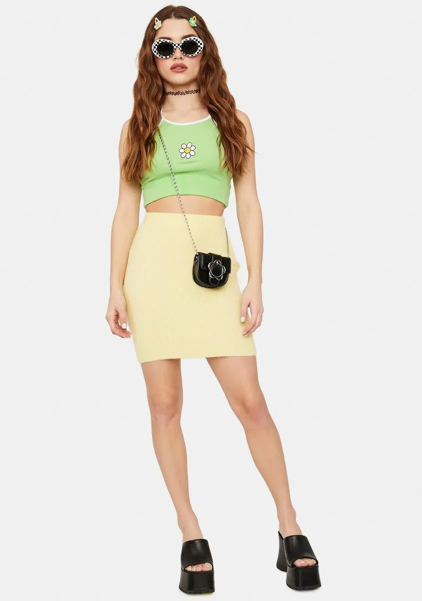Yellow Textured Mini Skirt sold by Dolls Kill product image thumbnail 3