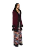 Furry Foe Long Cardigan-Burgundy sold by Dolls Kill