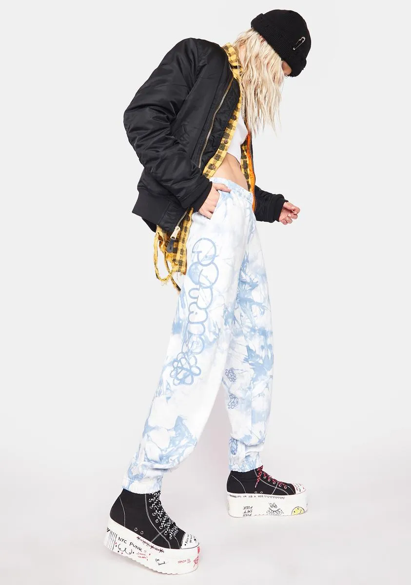 Peace & Petals Tie Dye Sweatpants sold by Dolls Kill