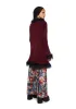 Furry Foe Long Cardigan-Burgundy sold by Dolls Kill