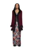 Furry Foe Long Cardigan-Burgundy sold by Dolls Kill
