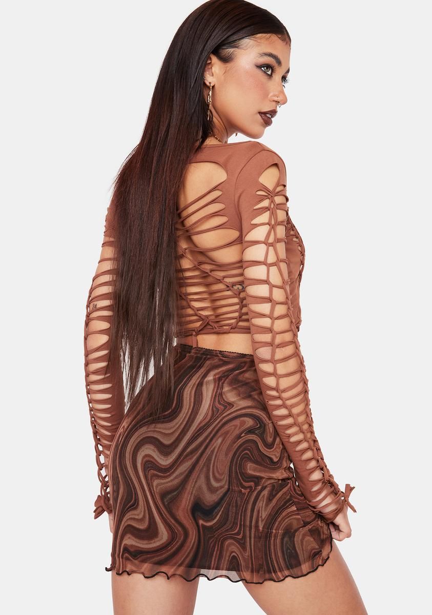 Art Muse Mesh Mini Skirt sold by Dolls Kill product image thumbnail 4