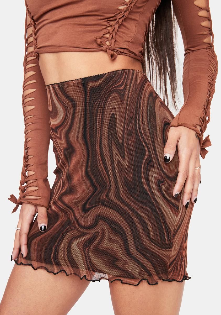 Art Muse Mesh Mini Skirt sold by Dolls Kill