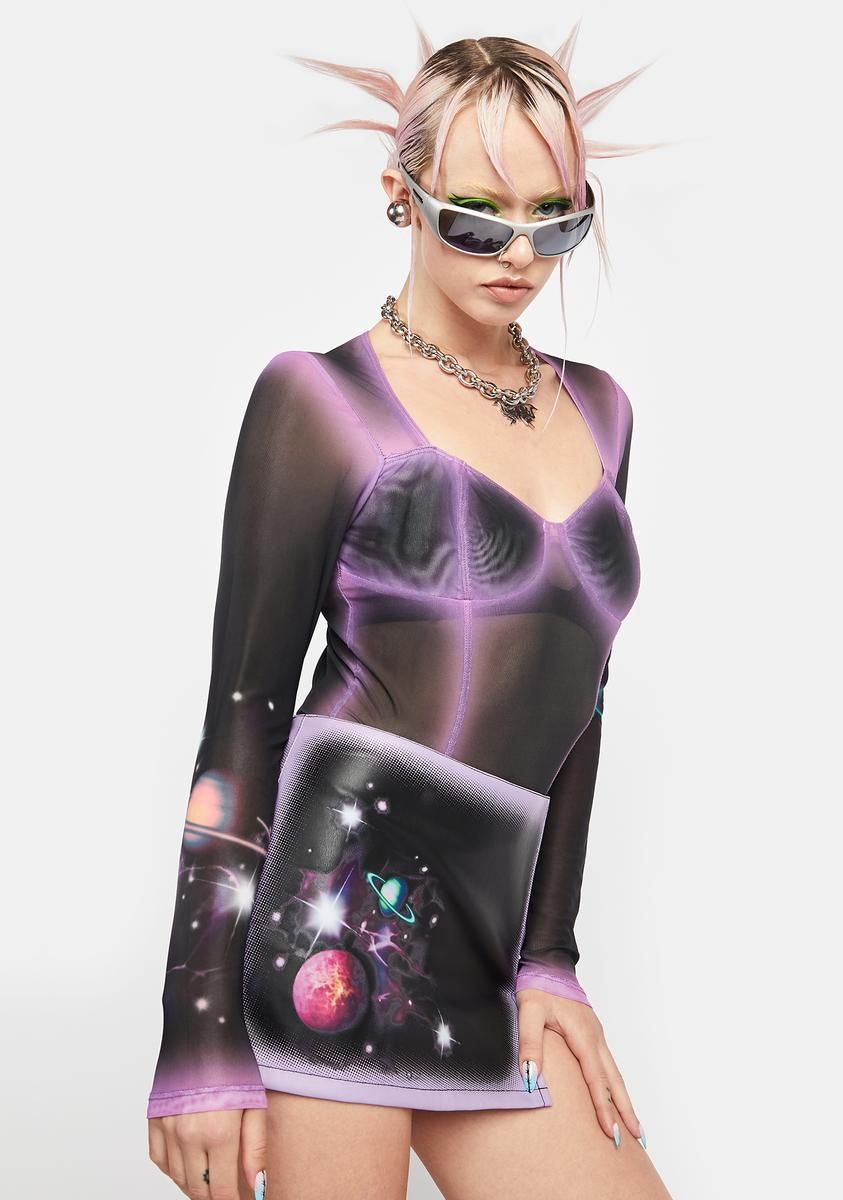 Beyond Starlight Mesh Bustier Top sold by Dolls Kill product image thumbnail 2