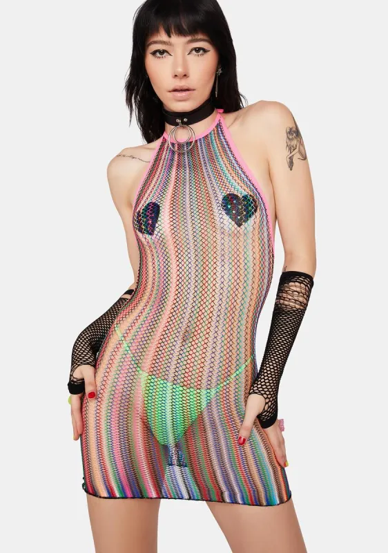 Spread The Word Fishnet Mini Dress sold by Dolls Kill