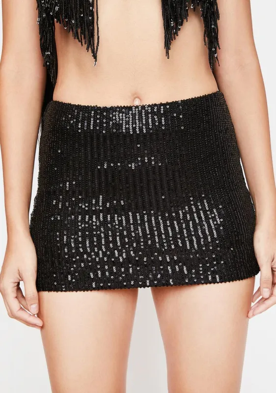 Slick Sparkle And Shine Sequin Skirt sold by Dolls Kill
