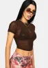 Mocha Change The Game Mesh Top sold by Dolls Kill