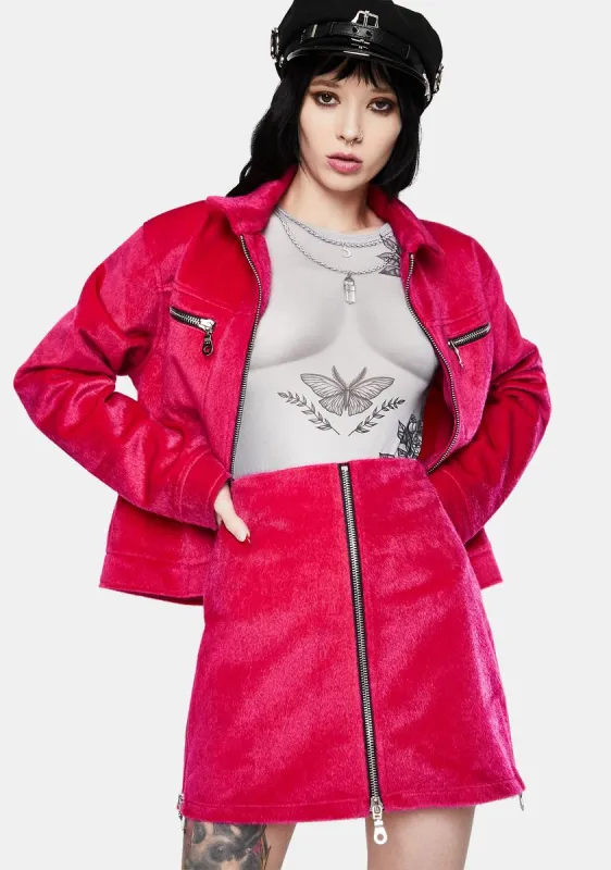 Hoax Fuzzy Mini Skirt sold by Dolls Kill