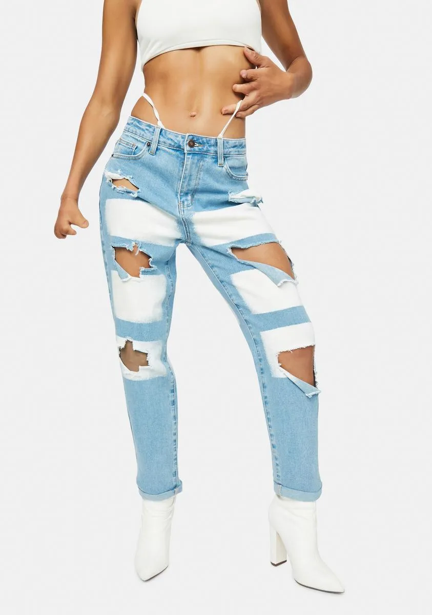 Lost Then Found Mom Jeans sold by Dolls Kill