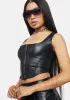 Vegan Leather Total Judgement Corset Crop Top sold by Dolls Kill