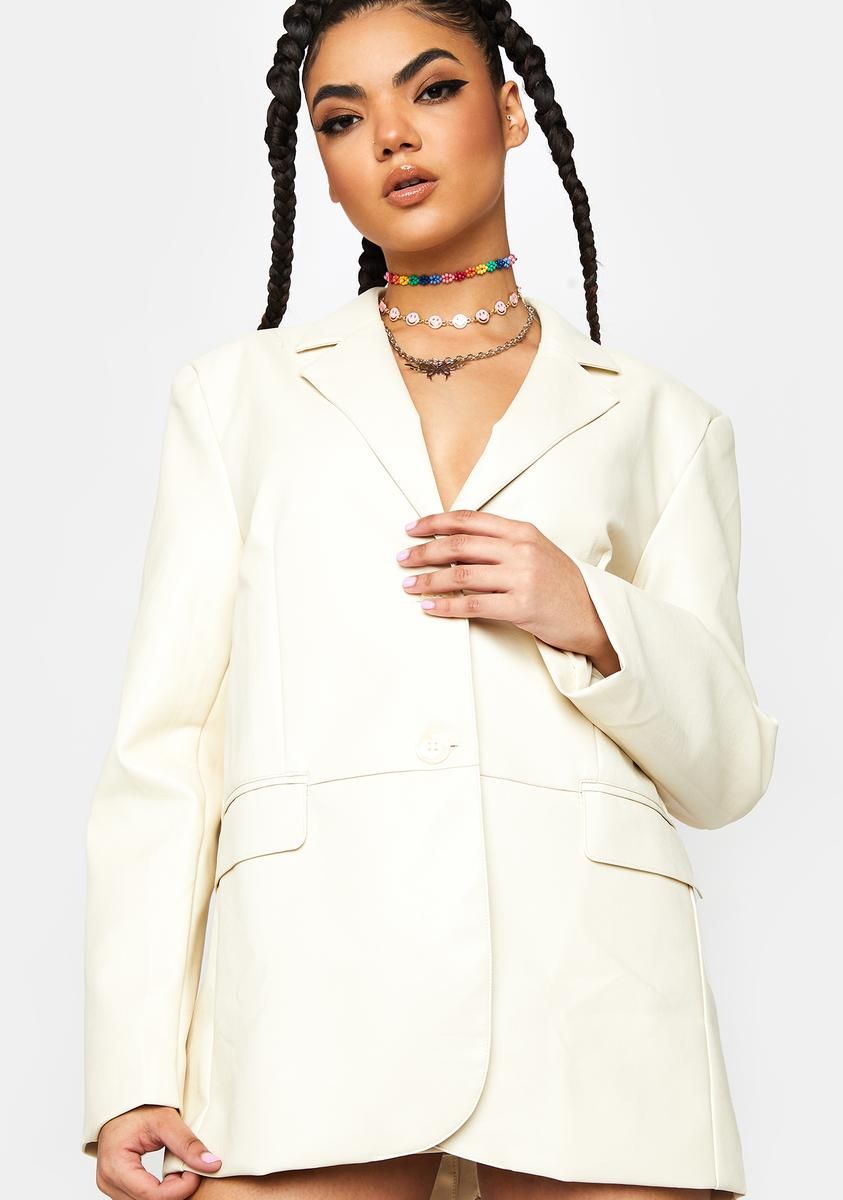 Change Of Scenery Vegan Leather Blazer sold by Dolls Kill