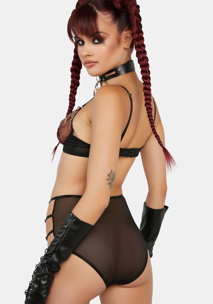 x Bettie Page Dakota Red Snake Embroidered High Waist Brief sold by Dolls Kill product image thumbnail 4