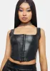 Vegan Leather Total Judgement Corset Crop Top sold by Dolls Kill