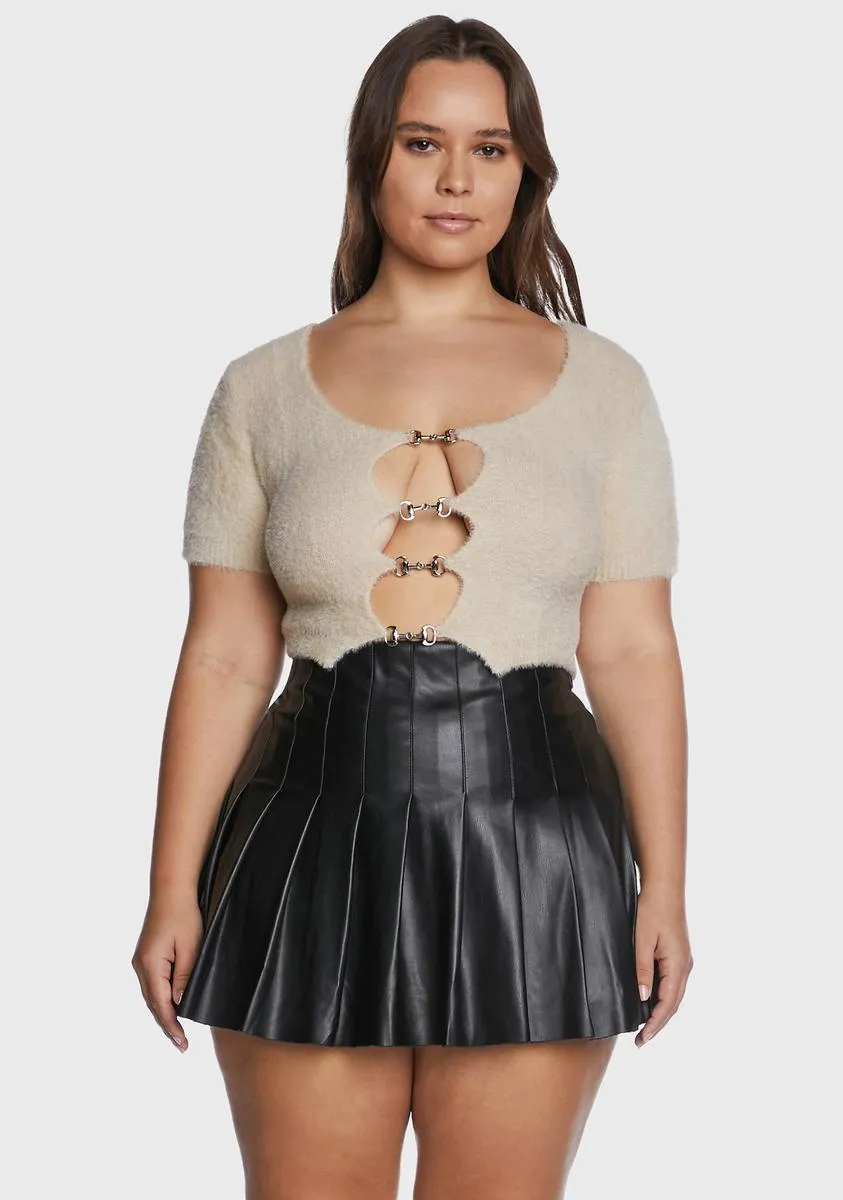 Plus Stunner Status Cropped Sweater sold by Dolls Kill