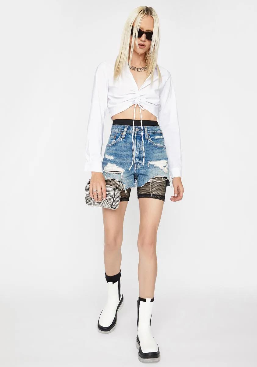 Chill Deal With It Ruched Crop Top sold by Dolls Kill product image thumbnail 3
