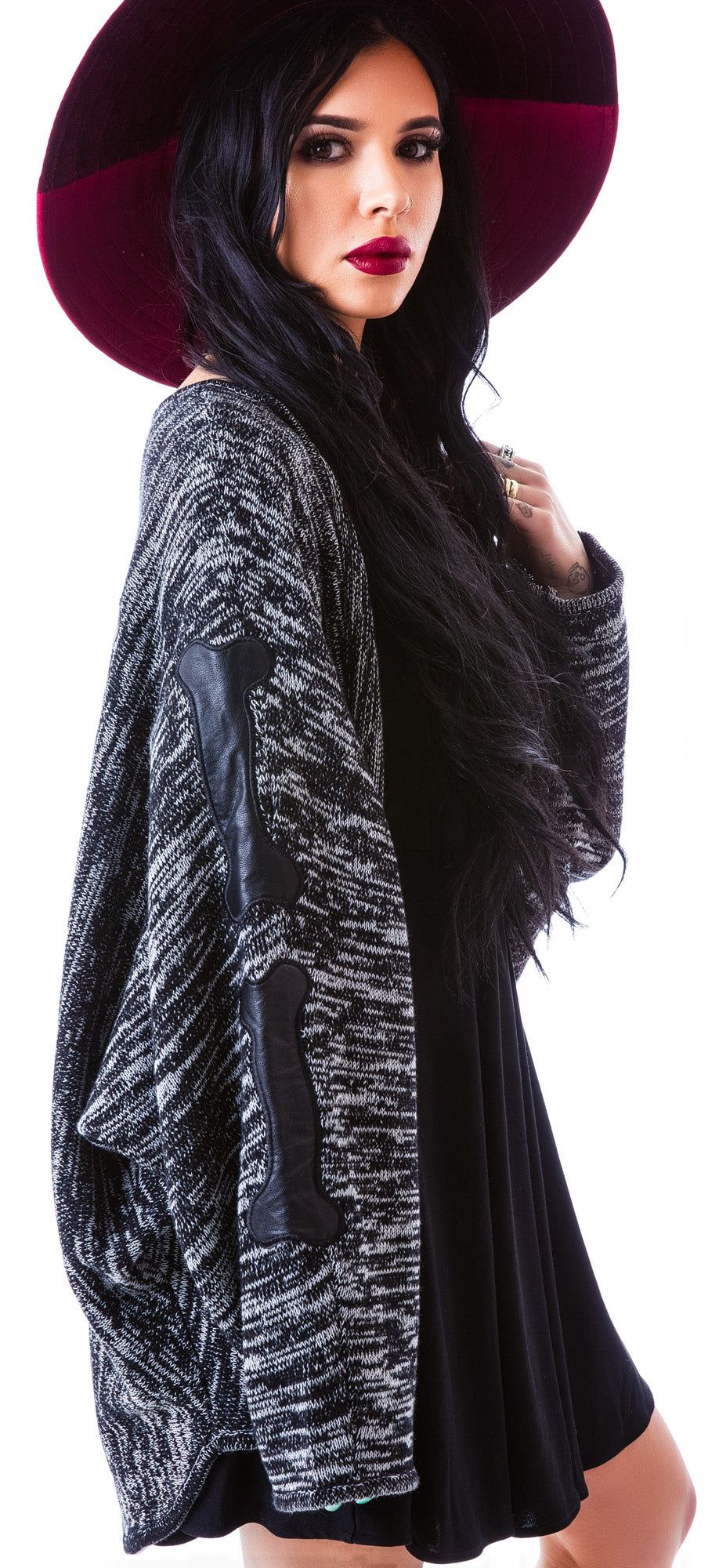 Back Boned Knitted Cape sold by Dolls Kill