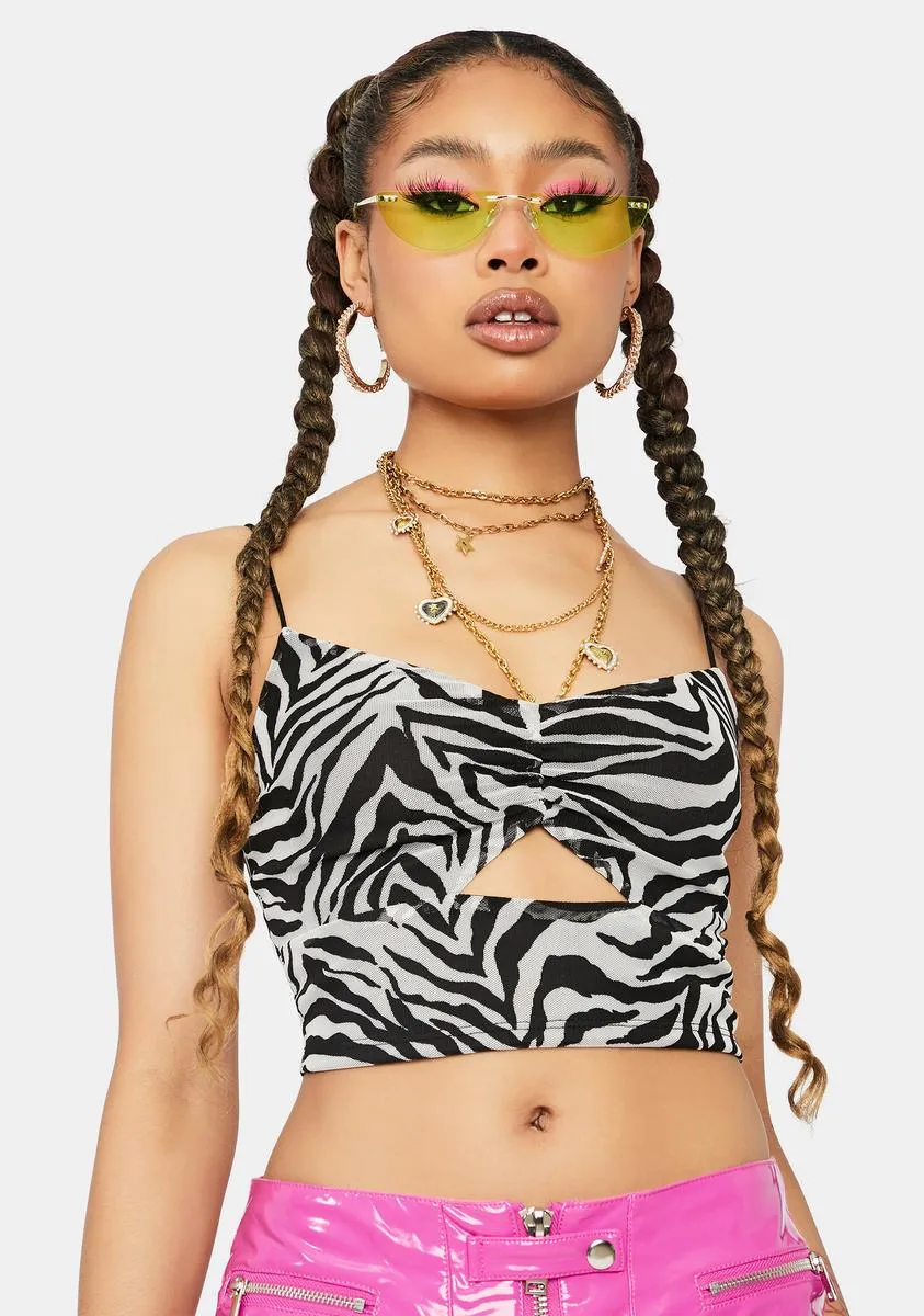Hard To Read Zebra Print Tank Top sold by Dolls Kill