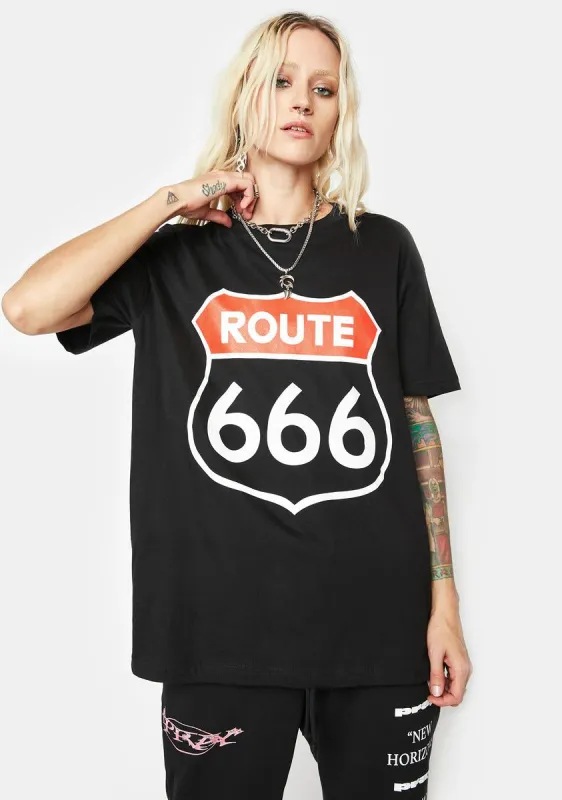 Route 666 Graphic Tee made by Dolls Kill