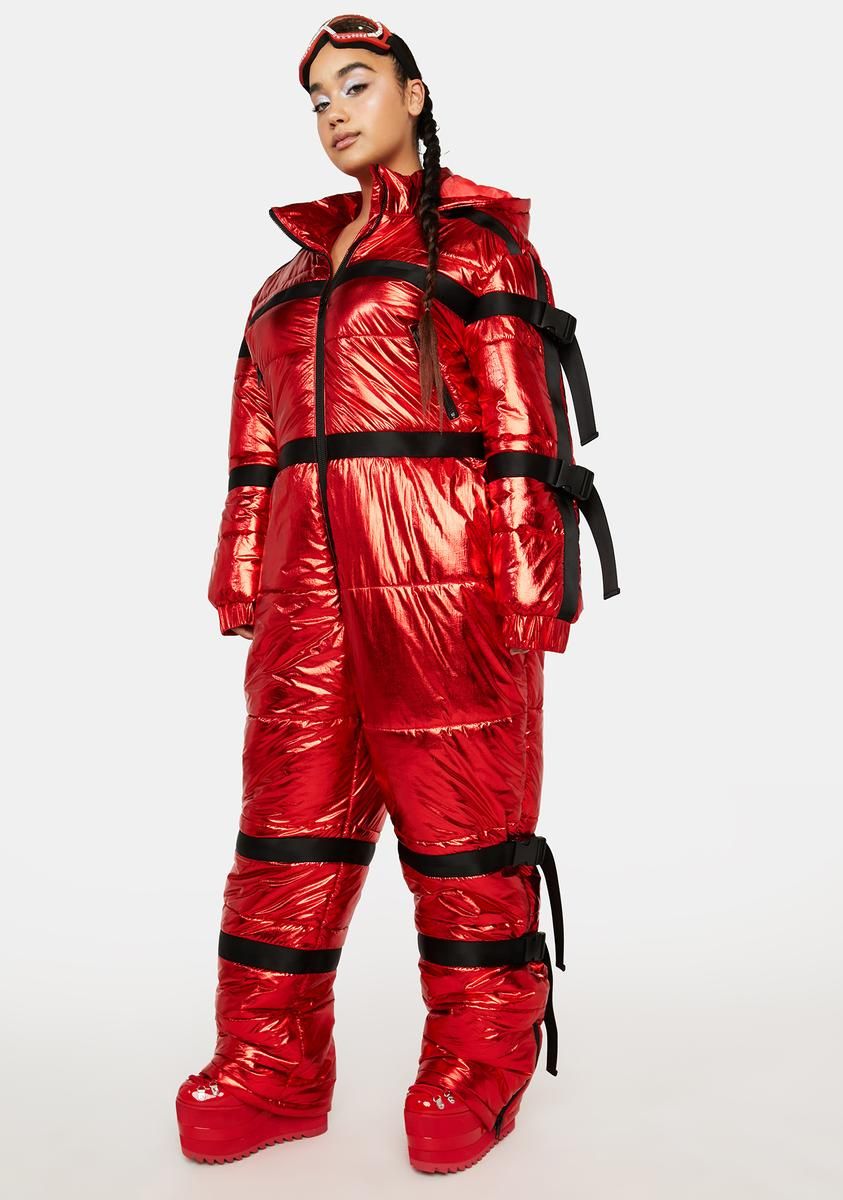 Plus Berry Delighted Metallic Snowsuit sold by Dolls Kill